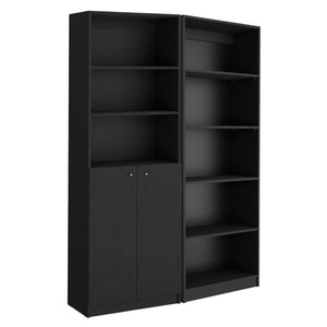 HomeRoots Set of Two 71" Black Five-Tier Bookcases – Stylish Space-Saving Storage for Every Room in Your Home 546338