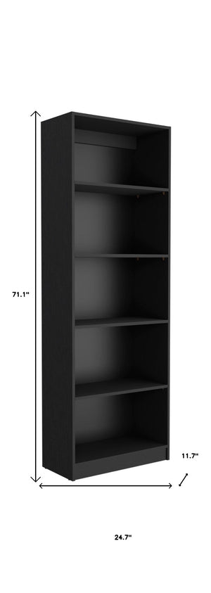 HomeRoots Set of Two 71" Black Five-Tier Bookcases – Stylish Space-Saving Storage for Every Room in Your Home 546338