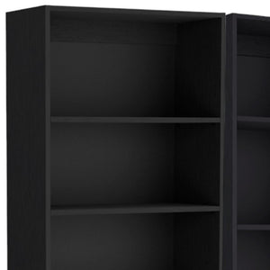 HomeRoots 71" Black Five-Tier Bookcase with Two Doors - Modern Storage Solution for Home & Office Elegance 546339