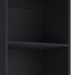 HomeRoots 71" Black Five-Tier Bookcase with Two Doors - Modern Storage Solution for Home & Office Elegance 546339