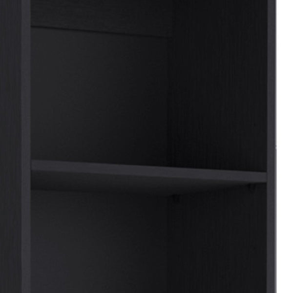 HomeRoots 71" Black Five-Tier Bookcase with Two Doors - Modern Storage Solution for Home & Office Elegance 546339