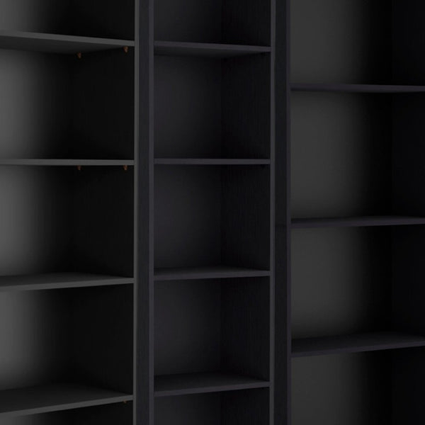 HomeRoots Set of Three Black Five-Tier Bookcase - Stylish, Space-Saving Storage for Books & Décor in Any Room 546340