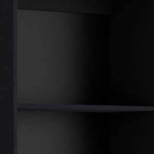 HomeRoots 71" Black Five-Tier Bookcase with Two Doors - Stylish Storage Solution for Modern & Classic Interiors 546341