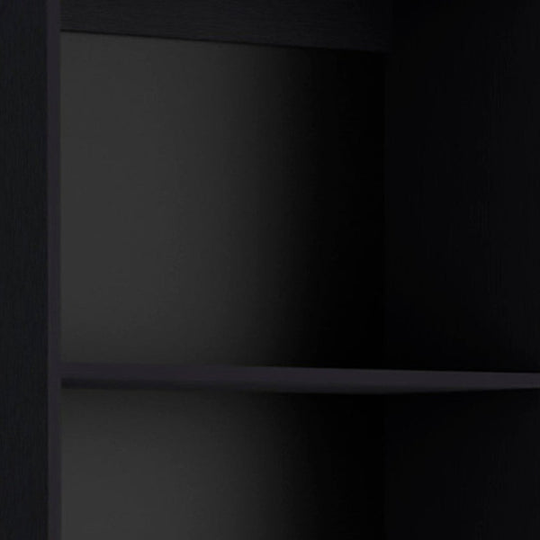 HomeRoots 71" Black Five-Tier Bookcase with Two Doors - Stylish Storage Solution for Modern & Classic Interiors 546341
