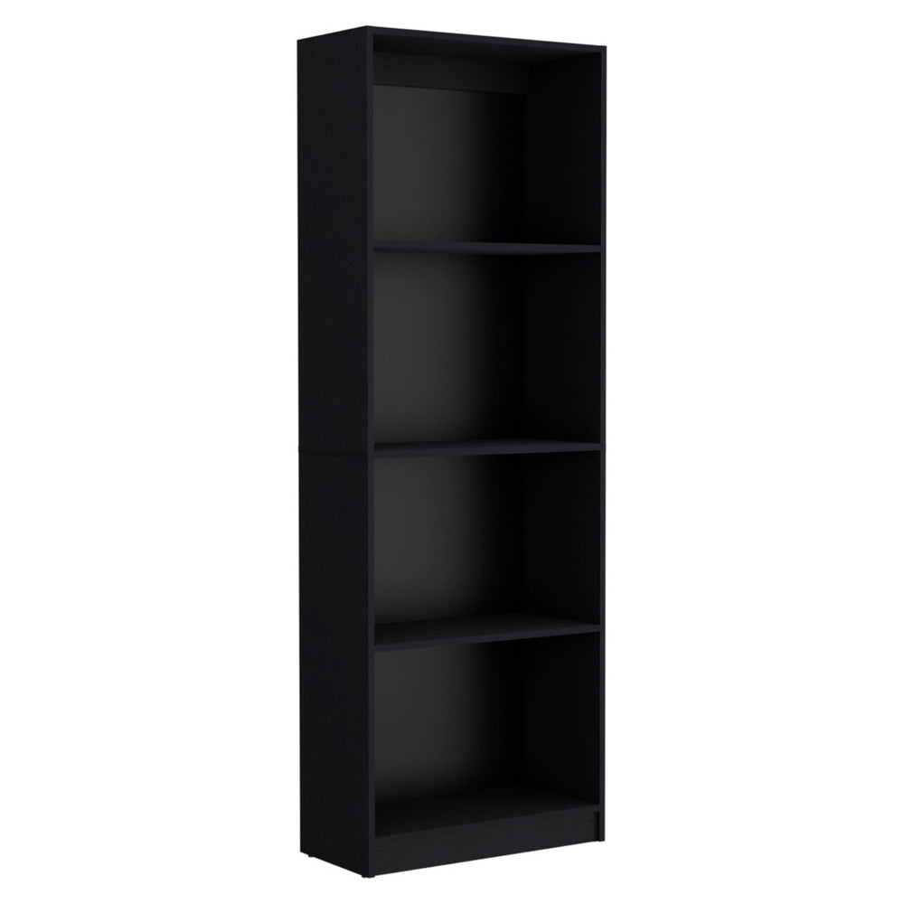 HomeRoots 71" Black Five-Tier Bookcase with Two Doors - Stylish Storage Solution for Modern & Classic Interiors 546341