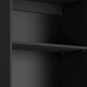 HomeRoots 71" Black Five Tier Bookcase - Elegant Space-Saving Shelf for Modern Living Room & Office Storage 546343