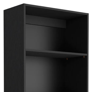 HomeRoots 71" Black Five Tier Bookcase - Elegant Space-Saving Shelf for Modern Living Room & Office Storage 546343