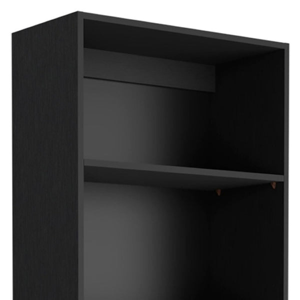 HomeRoots 71" Black Five Tier Bookcase - Elegant Space-Saving Shelf for Modern Living Room & Office Storage 546343