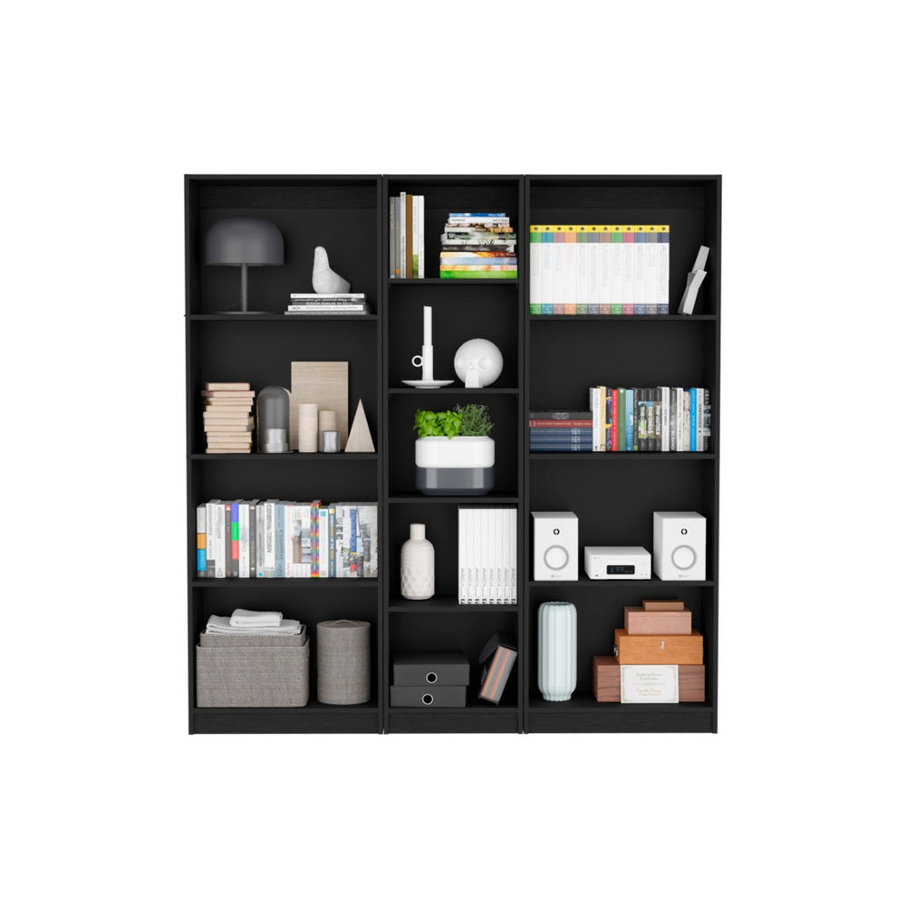 HomeRoots 71" Black Five-Tier Bookcase - Stylish, Space-Saving Storage for Books, Photos & Decor in Any Room 546344