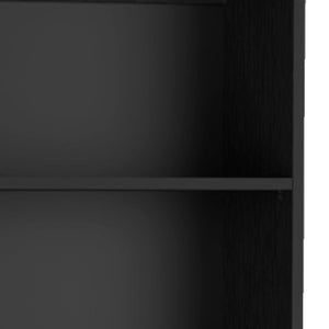 HomeRoots Set of Three Elegant Black Five-Tier Bookcases with Doors - Modern Storage Solution for Any Room 546349