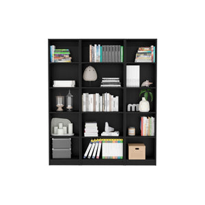 HomeRoots 71" Black Five-Tier Bookcase - Sleek, Space-Saving Storage for Books, Décor & More in Any Room! 546350