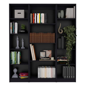 HomeRoots 71" Black Four Tier Bookcase - Stylish Storage Solution for Home, Office, or Study with Durable Design 546351