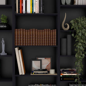 HomeRoots 71" Black Four Tier Bookcase - Stylish Storage Solution for Home, Office, or Study with Durable Design 546351