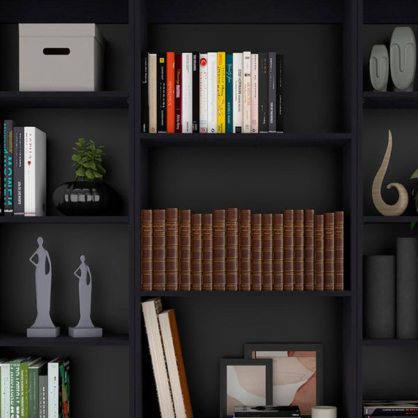 HomeRoots 71" Black Four Tier Bookcase - Stylish Storage Solution for Home, Office, or Study with Durable Design 546351