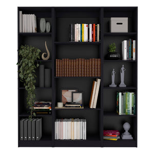 HomeRoots 71" Black Four Tier Bookcase - Stylish Storage Solution for Home, Office, or Study with Durable Design 546351