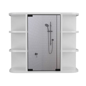 HomeRoots 24" Stylish White Freestanding Bathroom Vanity with Sink & Mirrored Cabinet for Modern Spaces 546363
