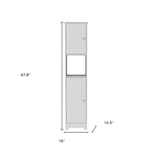 HomeRoots 16" White Freestanding Bathroom Vanity with Integrated Sink - Modern, Compact Storage Solution 546365