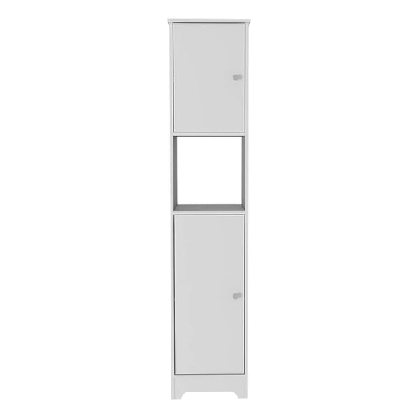 HomeRoots 16" White Freestanding Bathroom Vanity with Integrated Sink - Modern, Compact Storage Solution 546365