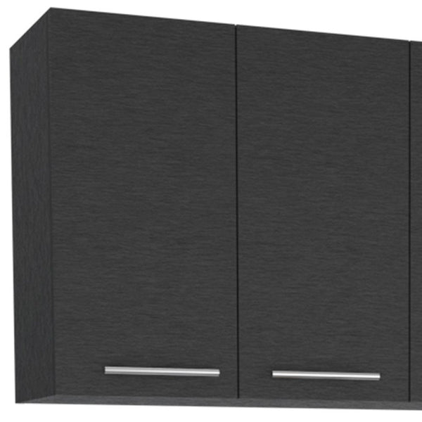 Homeroots 47" Black And White Wall Mounted Accent Cabinet With Five Shelves  Particle Board 546369