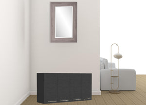 Homeroots 47" Black And White Wall Mounted Accent Cabinet With Five Shelves  Particle Board 546369