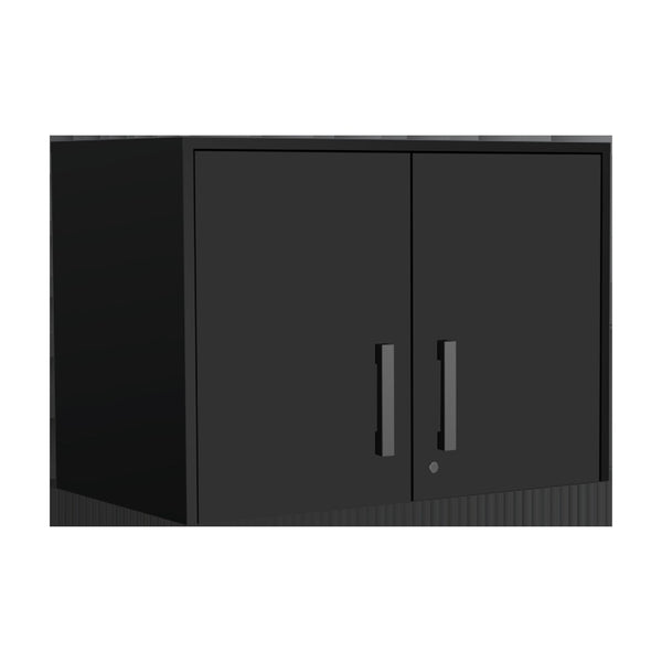 HomeRoots 28" Sleek Black Wall-Mounted Accent Cabinet with 4 Shelves for Stylish Storage in Any Room 546370