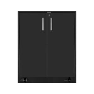 HomeRoots 28" Sleek Black Wall-Mounted Accent Cabinet with 4 Shelves for Stylish Storage in Any Room 546370