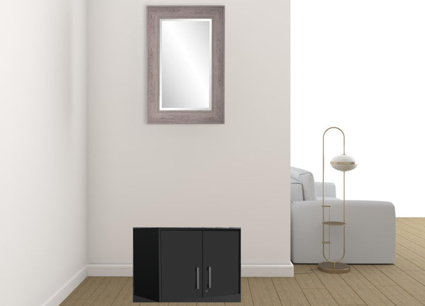 HomeRoots 28" Sleek Black Wall-Mounted Accent Cabinet with 4 Shelves for Stylish Storage in Any Room 546370