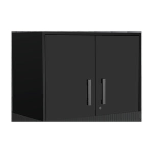 Homeroots 28" Black Wall Mounted Accent Cabinet With Four Shelves And Six Drawers  Manufactured Wood 546371