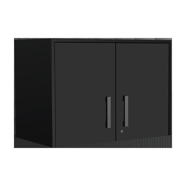 Homeroots 28" Black Wall Mounted Accent Cabinet With Four Shelves And Six Drawers  Manufactured Wood 546371