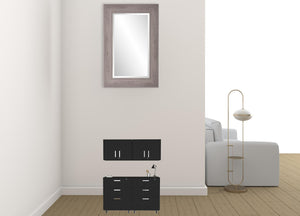 Homeroots 28" Black Wall Mounted Accent Cabinet With Four Shelves And Six Drawers  Manufactured Wood 546371