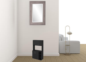 HomeRoots 28" Sleek Black Wall-Mounted Accent Cabinet with 7 Shelves & 6 Drawers for Smart Home Storage 546374