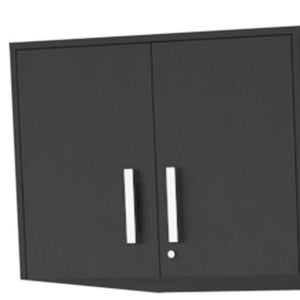 Homeroots 28" Black Wall Mounted Accent Cabinet With Nine Shelves And Three Drawers  Manufactured Wood 546375