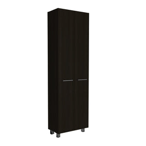 Homeroots 28" Black Wall Mounted Accent Cabinet With Twelve Shelves And Six Drawers  Manufactured Wood 546376