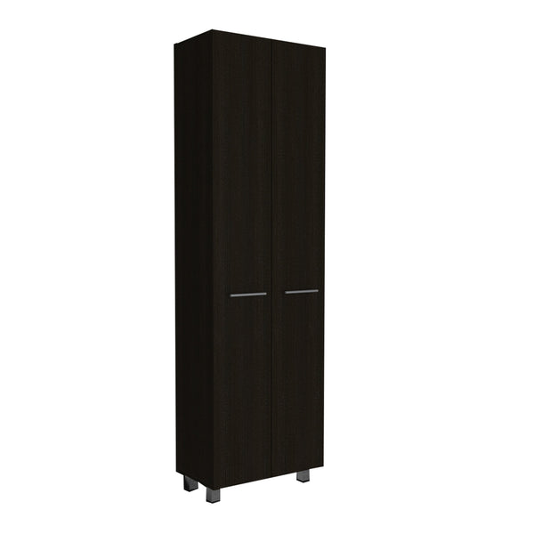 Homeroots 28" Black Wall Mounted Accent Cabinet With Twelve Shelves And Six Drawers  Manufactured Wood 546376