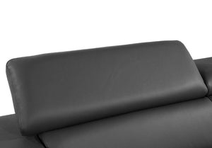 HomeRoots 70" Contemporary Leather Loveseat with Silver Accents, Adjustable Headrests, and Sleek Steel Legs WHITE 546377