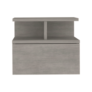 Homeroots 13" Gray One Drawer Faux Wood Floating Nightstand   546379