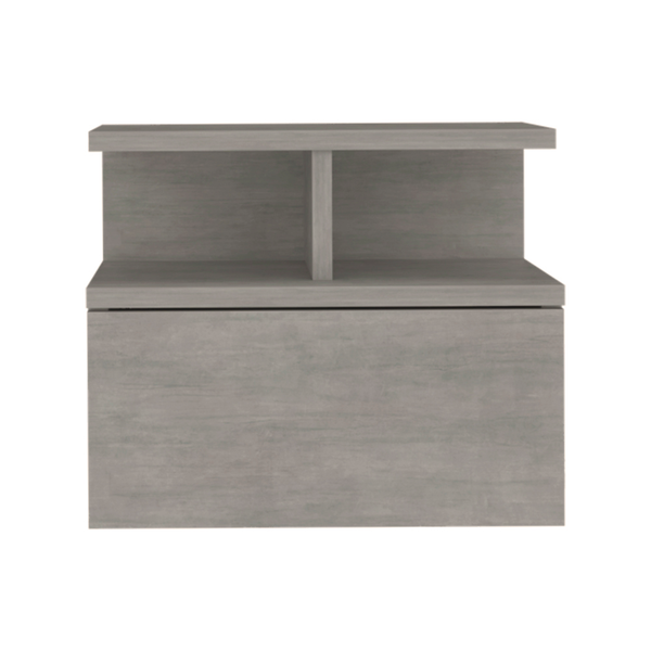 Homeroots 13" Gray One Drawer Faux Wood Floating Nightstand   546379