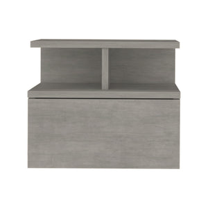 Homeroots 13" Gray One Drawer Faux Wood Floating Nightstand   546379