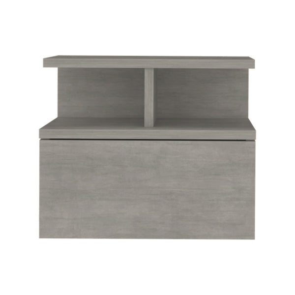 Homeroots 13" Gray One Drawer Faux Wood Floating Nightstand   546379