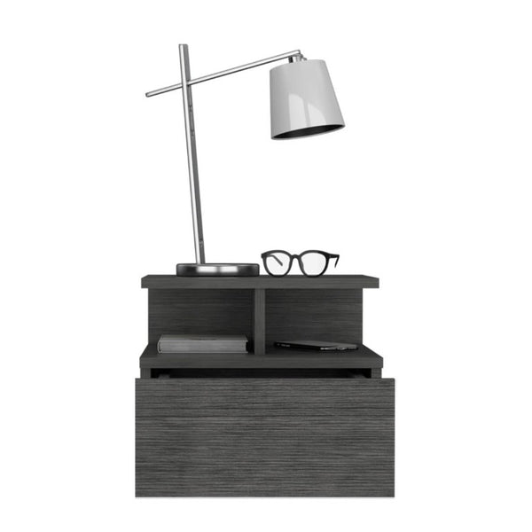 13 Inch Floating Wood Nightstand with Single Drawer for Modern Bedroom Storage