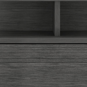 Homeroots 13" Dark Gray One Drawer Faux Wood Floating Nightstand   546380