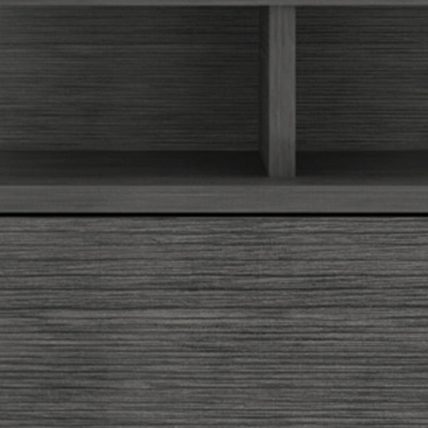 Homeroots 13" Dark Gray One Drawer Faux Wood Floating Nightstand   546380