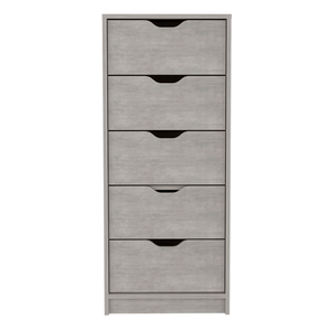 Homeroots 18" Gray Five Drawer Standard Chest  Manufactured Wood 546381