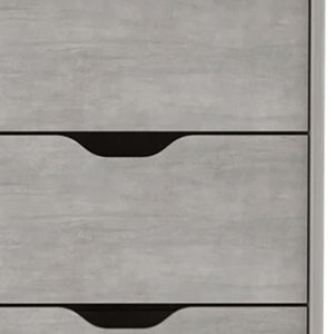 Homeroots 18" Gray Five Drawer Standard Chest  Manufactured Wood 546381