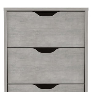 Homeroots 18" Gray Five Drawer Standard Chest  Manufactured Wood 546381