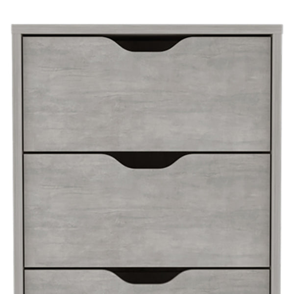Homeroots 18" Gray Five Drawer Standard Chest  Manufactured Wood 546381