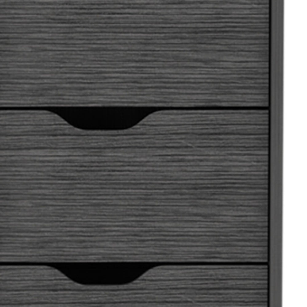 HomeRoots 18" Five Drawer Standard Chest for Smart Storage - Sleek Vertical Design for Small Spaces, Modern Style Gray 546382