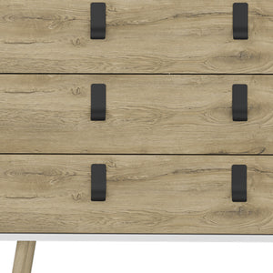 Homeroots 32" White And Natural Three Drawer Dresser  Manufactured Wood 546385