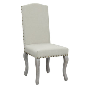 Homeroots Set Of Two Beige And Gray Upholstered Fabric Dining Parsons Chairs  Wood 546387