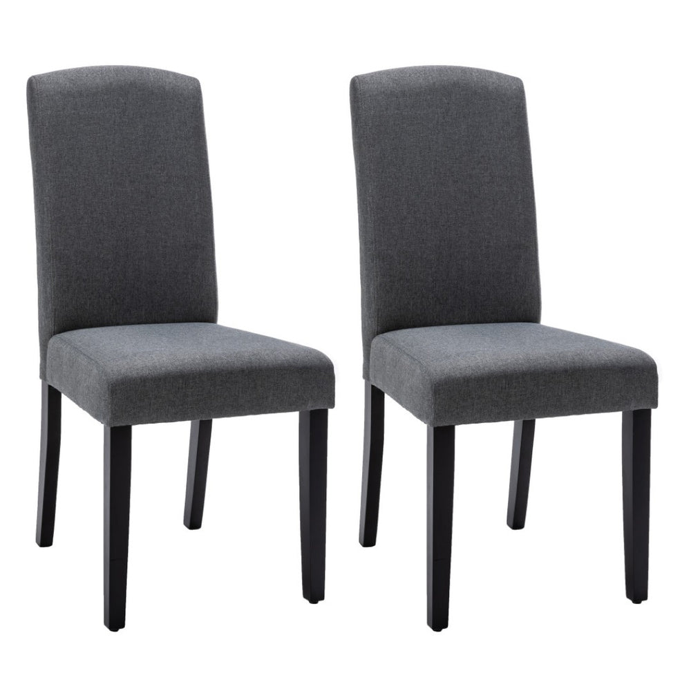 HomeRoots Set of Two Elegant Dark Gray & Black Upholstered Parsons Chairs for Stylish Dining & Versatile Use 546393